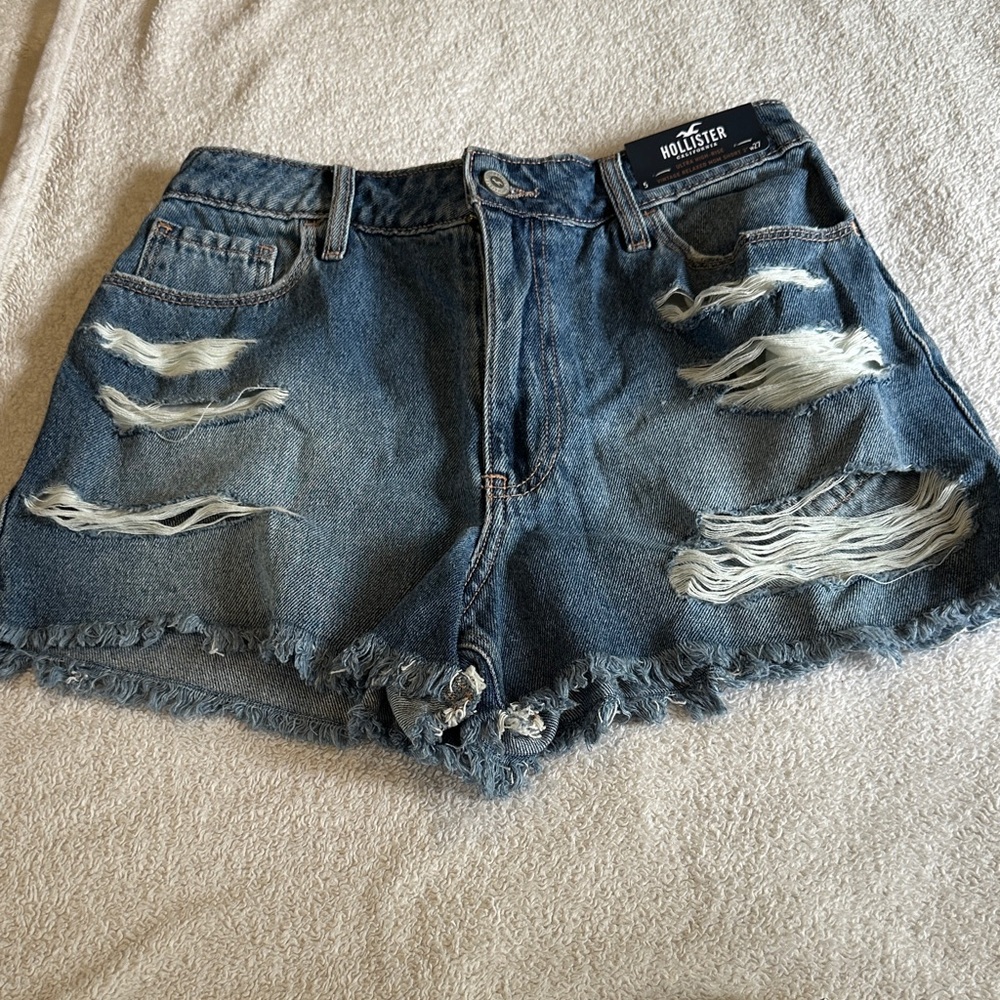 New with tags Hollister Blue Ripped Denim Shorts